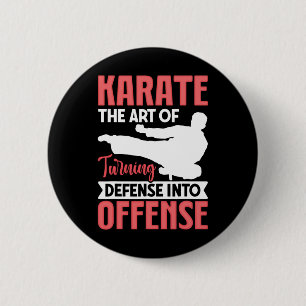 Macaron Rond 5 Cm Combattant de Karaté L'Art de Transformer la Défen