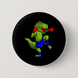 Macaron Rond 5 Cm Combattant de Muay Thai Mma T-rex Comt d'arts mart