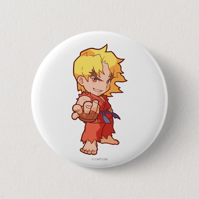 Macaron Rond 5 Cm Combattant Ken 2 de poche (Devant)