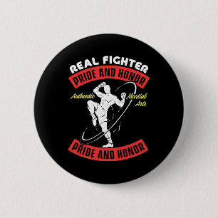 Macaron Rond 5 Cm Combattant Réel Muay Thai Mma Combat Véritable Art