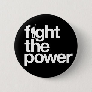 Macaron Rond 5 Cm Combattez le bouton de puissance