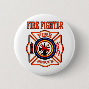 MACARON ROND 5 CM COMBATTRE D'INCENDIE