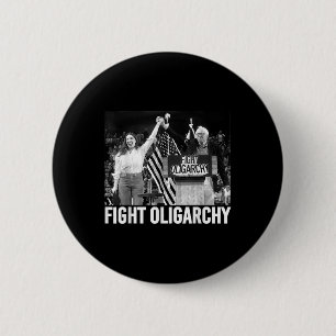 Macaron Rond 5 Cm Combattre La Manifestation D'Oligarchie Et Résiste
