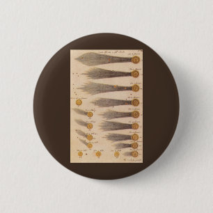 Macaron Rond 5 Cm Comètes par Stanislaw Lubieniecki, Astronomie Vint