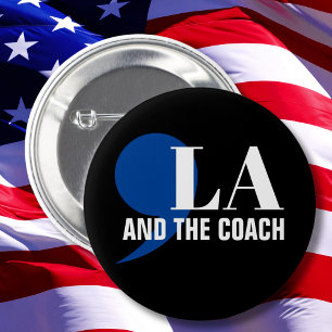 Macaron Rond 5 Cm Comma La Kamala Harris Tim Walz Coach 2024 Commala