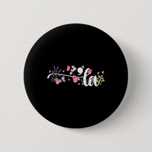 Macaron Rond 5 Cm Comma La Kamala Harris Vintage Floral Feminine Pré
