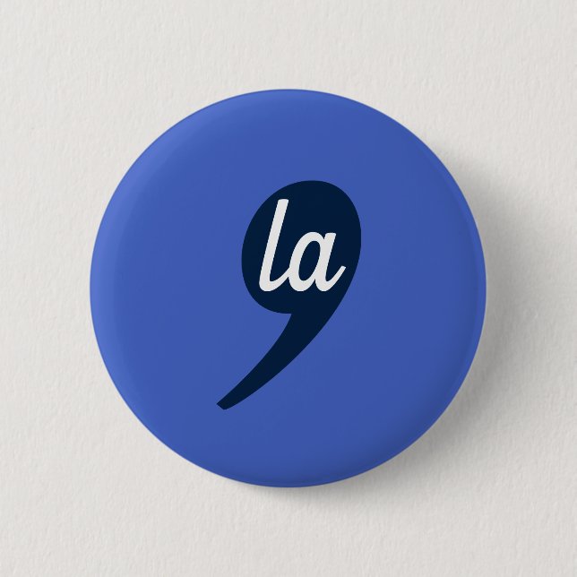 Macaron Rond 5 Cm Comma-LA pour Kamala Harris (Devant)