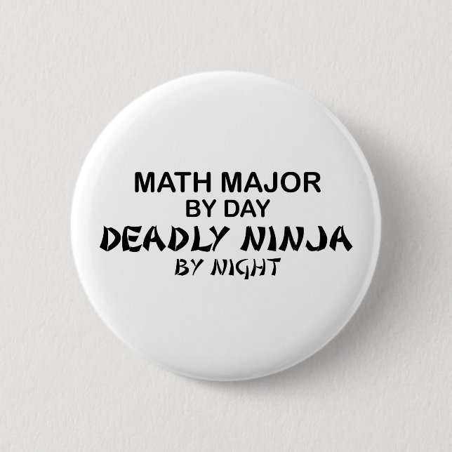 Macaron Rond 5 Cm Commandant de maths Ninja mortel par nuit (Devant)