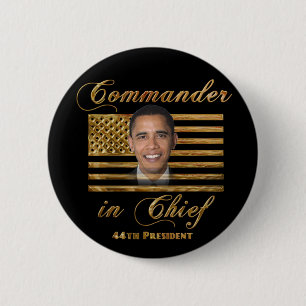 Macaron Rond 5 Cm Commandant en chef, Barack Obama