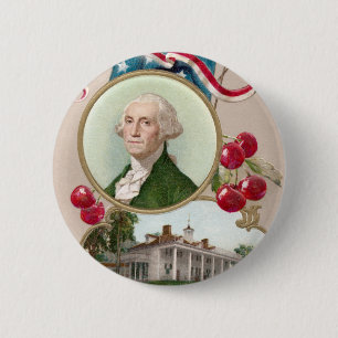 Macaron Rond 5 Cm Commémoration de George Washington