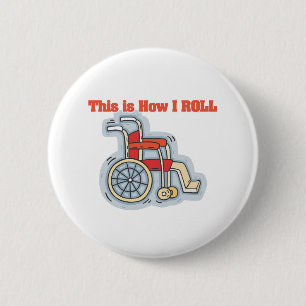 Macaron Rond 5 Cm Comment je roule (fauteuil roulant)