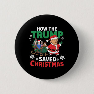 Macaron Rond 5 Cm Comment Trump a sauvé Noël Drôle Trump Christma