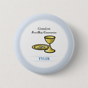 Macaron Rond 5 Cm Communion Corps et Sang Petit-fils