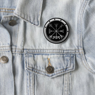 Macaron Rond 5 Cm Compas viking Vegvisir