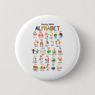 Macaron Rond 5 Cm Compétences Alphabet Abc Conseil de sensibilisatio