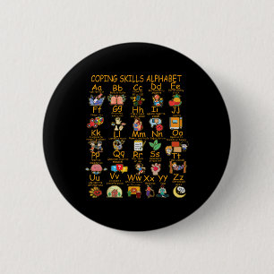 Macaron Rond 5 Cm Compétences d'adaptation Alphabet Sensibilisation