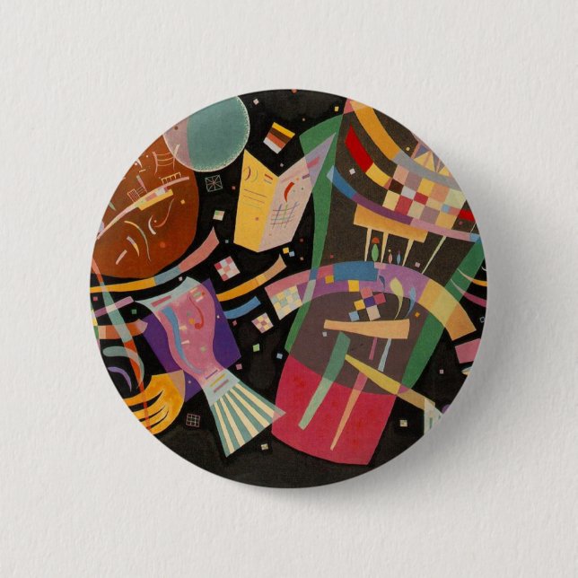 Macaron Rond 5 Cm Composition Kandinsky 10 Peinture Abstraite (Devant)