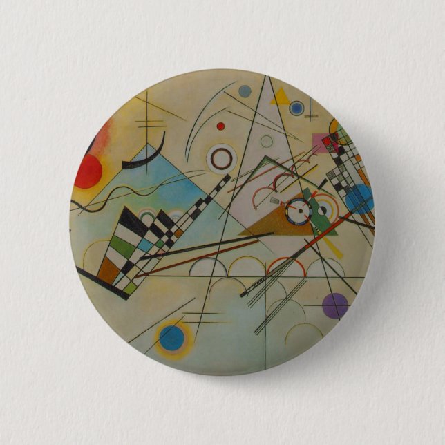 Macaron Rond 5 Cm Composition Kandinsky VIII (Devant)