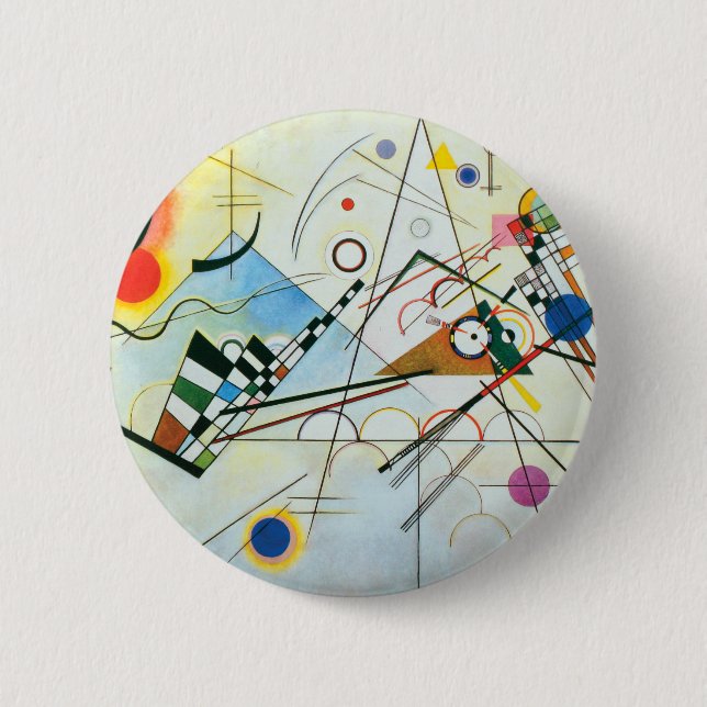 Macaron Rond 5 Cm Composition VIII par Wassily Kandinsky (Devant)