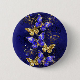 Macaron Rond 5 Cm Composition with Sapphire Butterflies