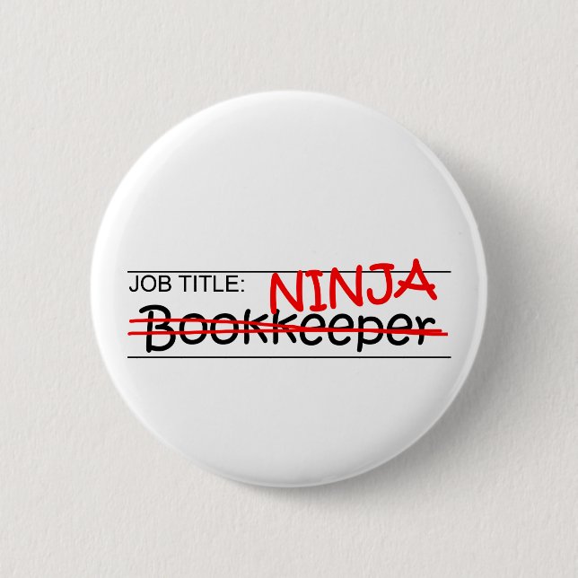 Macaron Rond 5 Cm Comptable de Ninja de fonction (Devant)