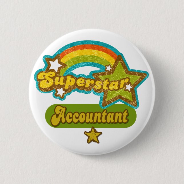 Macaron Rond 5 Cm Comptable de superstar (Devant)