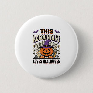 Macaron Rond 5 Cm Comptable d'Halloween Drôle Saison fiscale effraya