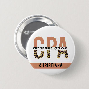 Macaron Rond 5 Cm Comptable public certifié CPA Leopard