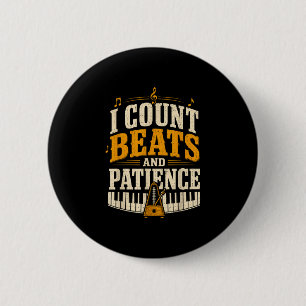 Macaron Rond 5 Cm Compter les battements et professeur de musique de