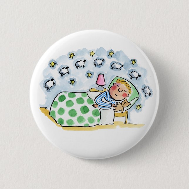 Macaron Rond 5 Cm Compter les moutons (Devant)