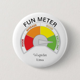 Macaron Rond 5 Cm Compteur amusant ! Bouton - Wingrider Karen