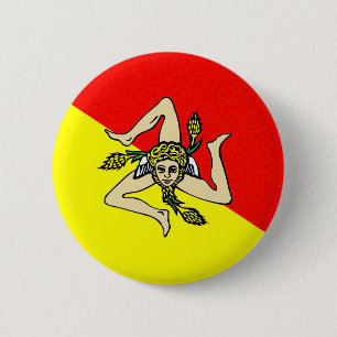 Macaron Rond 5 Cm Comté de sicilia de l'Italie de drapeau de régio