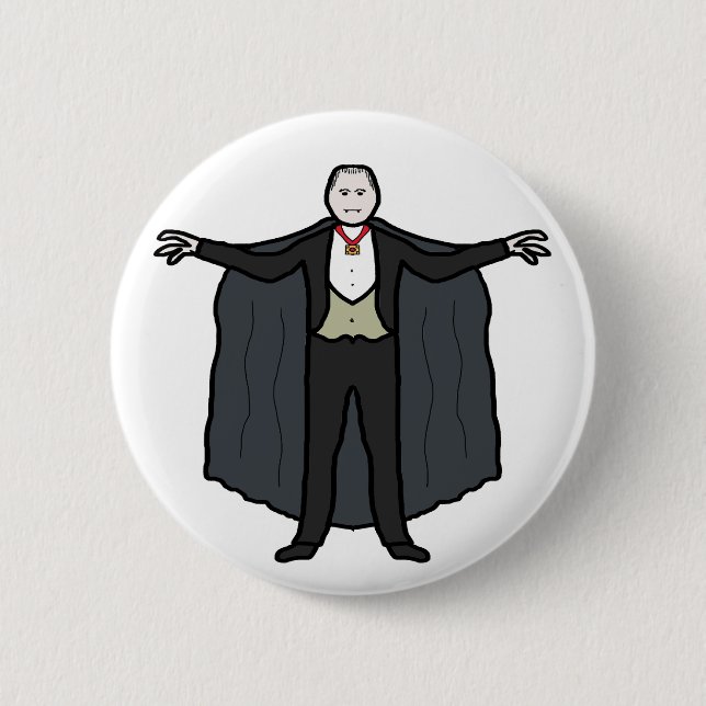 Macaron Rond 5 Cm Comte Dracula Vampire (Devant)