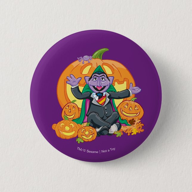 Macaron Rond 5 Cm Comte von Count | Citrouilles d'Halloween (Devant)