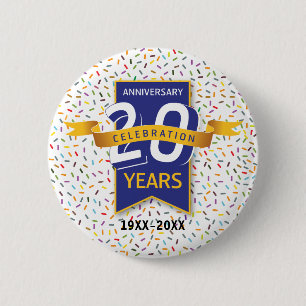 Macaron Rond 5 Cm Conception 20e ANNIVERSAIRE