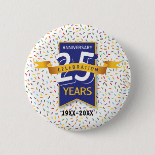 Macaron Rond 5 Cm Conception 25e ANNIVERSAIRE