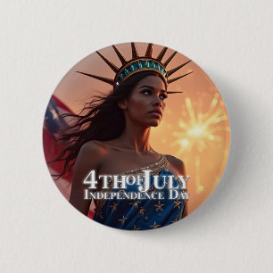 Macaron Rond 5 Cm Conception 4 juillet splendide - Fireworks & Freed