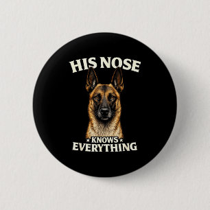 Macaron Rond 5 Cm conception amateur de chien de travail malinois be