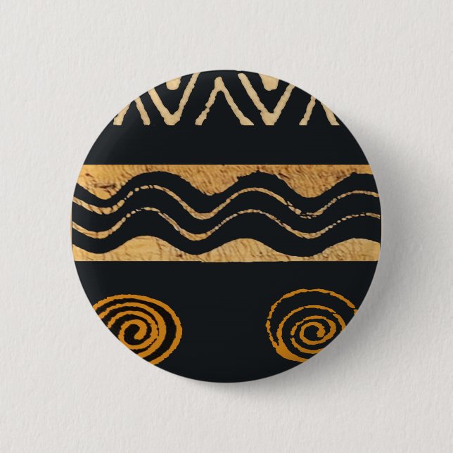 Macaron Rond 5 Cm Conception amérindienne du Sud-Ouest Tribal (Devant)