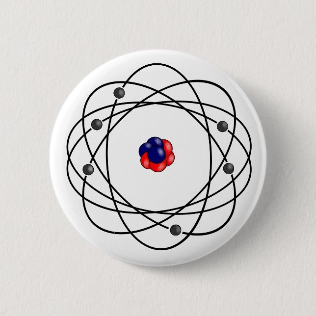 Macaron Rond 5 Cm Conception atomique (Devant)