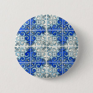 Macaron Rond 5 Cm Conception bleue 2 de tuile - remous