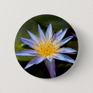 Macaron Rond 5 Cm Conception botanique florale de nénuphar tropical