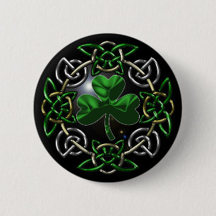 Macaron Rond 5 Cm Conception celtique de noeud du jour de St Patrick