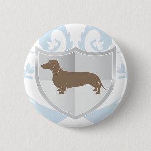 Macaron Rond 5 Cm Conception classique de crête de Doxie de teckel