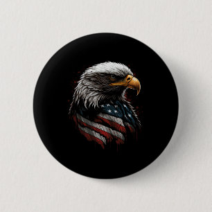 Macaron Rond 5 Cm conception d'aigle avec drapeau américain