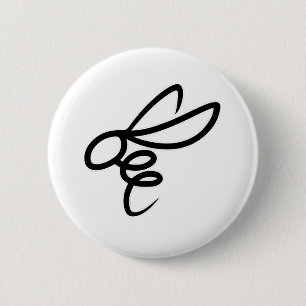 Macaron Rond 5 Cm Conception d'art en ligne d'abeille minimaliste –