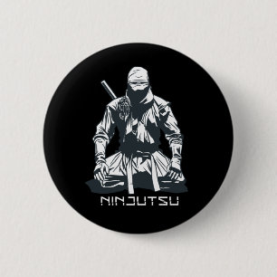 Macaron Rond 5 Cm Conception d'Assassin Ninjutsu Japonais Ninja