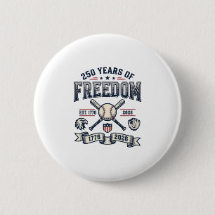 Macaron Rond 5 Cm Conception de baseball patriotique 250 ans de libe