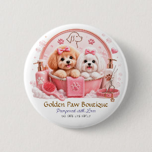 Macaron Rond 5 Cm Conception de bouton épinglé de chiot mignon