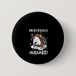 Macaron Rond 5 Cm Conception de cadeau de licorne majestueusement ma